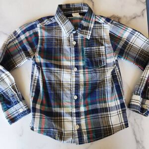 Crazy 8 button up dress shirt plaid excellent condition 100% cotton long sleeve